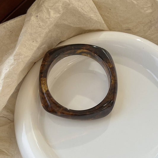 Tortoiseshell Geometric Acrylic Bracelets