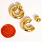 Fernanda 16K Gold Non-Tarnish Ball C Hoop Earring: Yellow Gold