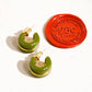Arlo 18K Gold Small C Hoop Earring: Green