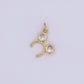 24K Gold Filled Clear CZ Round Headband Mini Charm