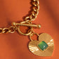 Après 18K Gold Non-Tarnish Green Heart Chain Necklace: Green