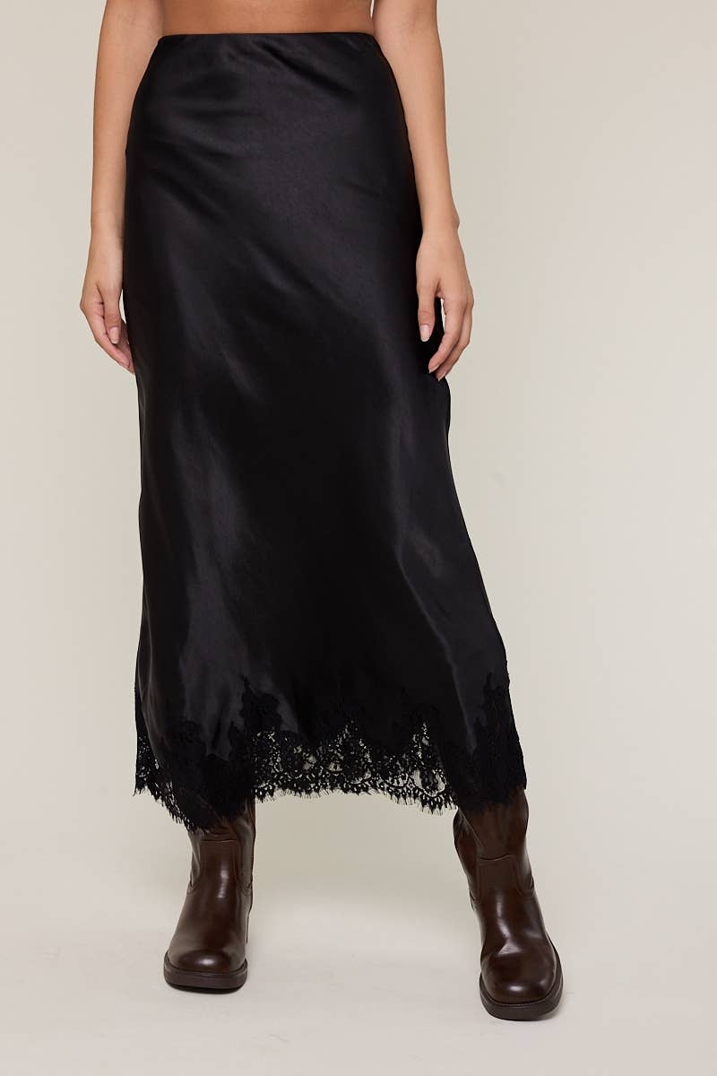 Black Satin Skirt