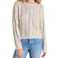 Ivory Shimmer Cable Knit Sweater