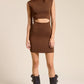 Ribbed Knit Bodycon Cut Out Mini Dress