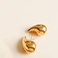 Colette 18K Gold Non-Tarnish Large Huggie Droplet Earring: Yellow Gold
