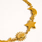 Leonora 18K Gold Non-Tarnish Sun and Star Bracelet: Yellow Gold