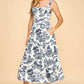 Toile Printed  Sweetheart Neckline Midi Dress