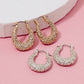 Pave Graduated Latch Hoop Earrings