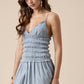 Misty Blue Smocked Lace Dress