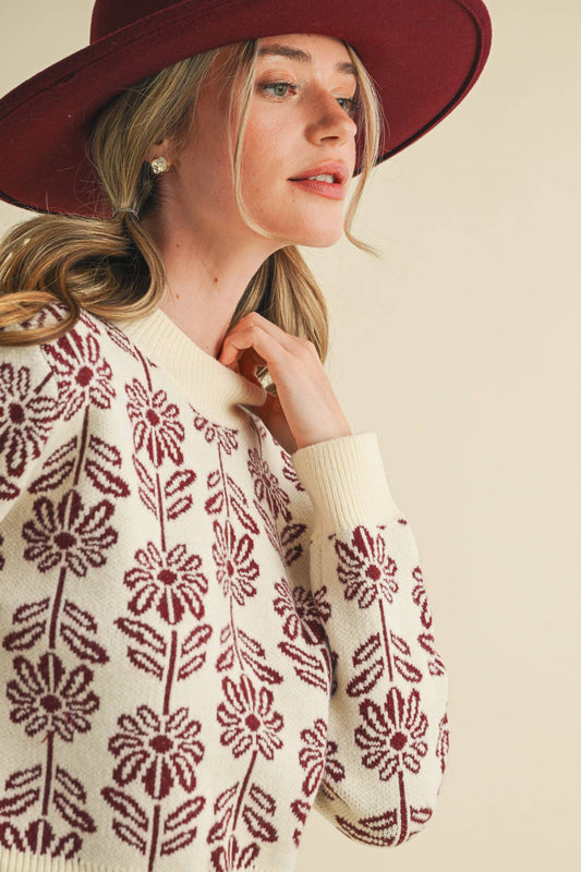 Floral Knit Sweater
