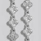 Pave Clover Chain Dangle Earrings