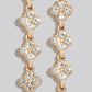Pave Clover Chain Dangle Earrings