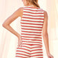 Red Striped Knit Crochet Top