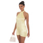 Satin Halter Shift Dress