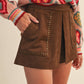Studded Suede Shorts