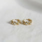 Cubic Zirconia Flower Huggie Hoop Earrings