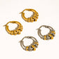 Novine 18K Gold Non-Tarnish Two Tone Hoop Earring: Multi-Colored