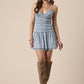 Misty Blue Smocked Lace Dress