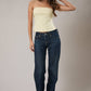 STRAPLESS FOLDED DETAIL KNIT TUBE TOP