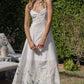 Off-White Embroidered Open Back Maxi Dress