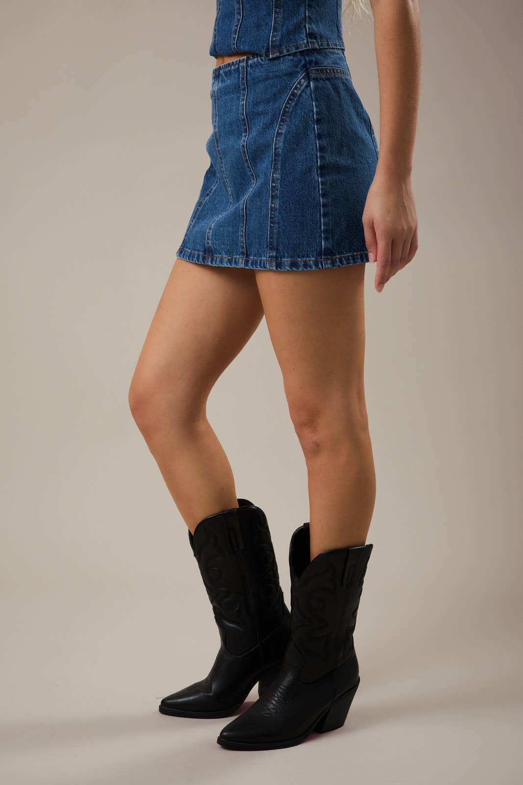 LOW WAIST DENIM SKIRT