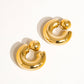 Fernanda 16K Gold Non-Tarnish Ball C Hoop Earring: Yellow Gold