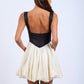 Square Neck Satin Bubble Dress