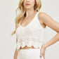 Embellished Sweater Sleeveless Crop Top