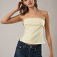 STRAPLESS FOLDED DETAIL KNIT TUBE TOP