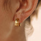 Yvaine 18K Gold Non-Tarnish Wide Dome Hoop Earrings: Yellow Gold