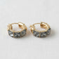 Gold Plated Black Zirconia Huggie Earrings