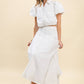 Contrast Topstitching Detail Maxi Skirt