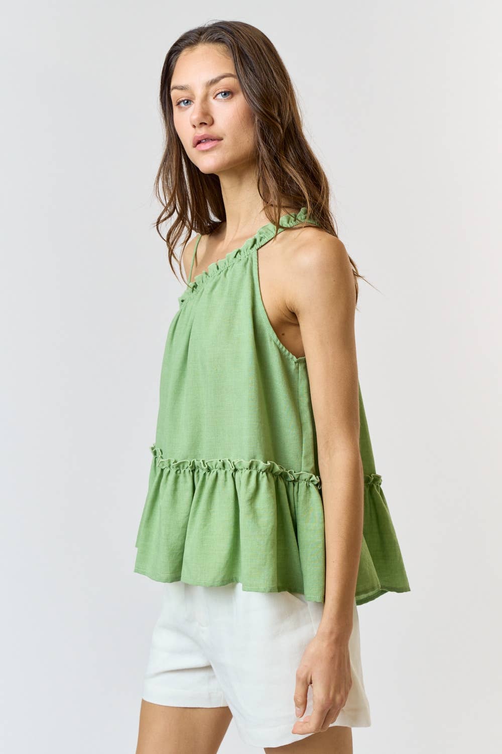 Ruffled Babydoll Tank Top