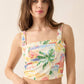 Tropical Watercolor-Print Cropped Cami