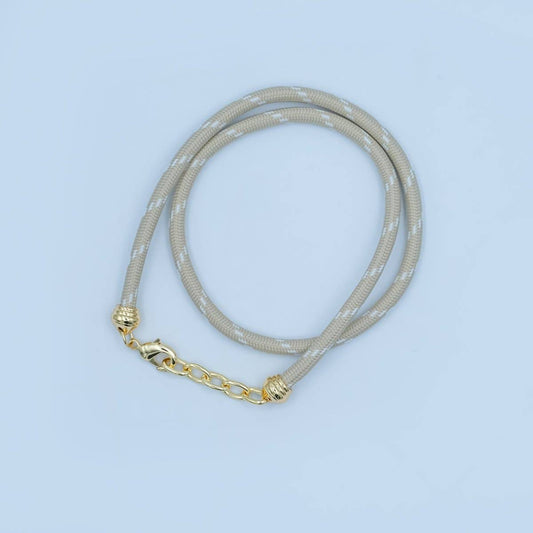 24K Gold Filled Summer Cord Chain Necklace Light Brown