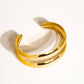Ronan 18K Gold Non-Tarnish Layered Round Bangle: Yellow Gold