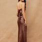 Metallic Strapless Draped Back Maxi Dress (RT)