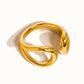 Florine 18K Gold Non-Tarnish Abstract Ring: Yellow Gold