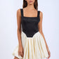 Square Neck Satin Bubble Dress
