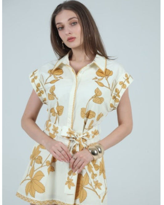 Sunluck A Line Shirt Dress