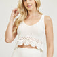 Embellished Sweater Sleeveless Crop Top