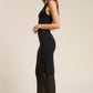 Boho Crochet Macrame Mesh Midi Knit Dress