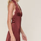 Wine Halter Tie Mini Dress