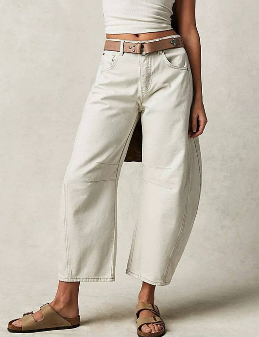 Mid Rise Loose Barrel Jeans