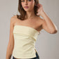 STRAPLESS FOLDED DETAIL KNIT TUBE TOP