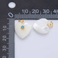 18K Gold Filled 27mm Pink CZ Round Accent Heart-Shaped Shell Pearl Drop Charm