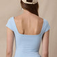 Blue Cap Sleeve Top