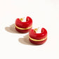 Arlo 18K Gold Small C Hoop Earring: Red