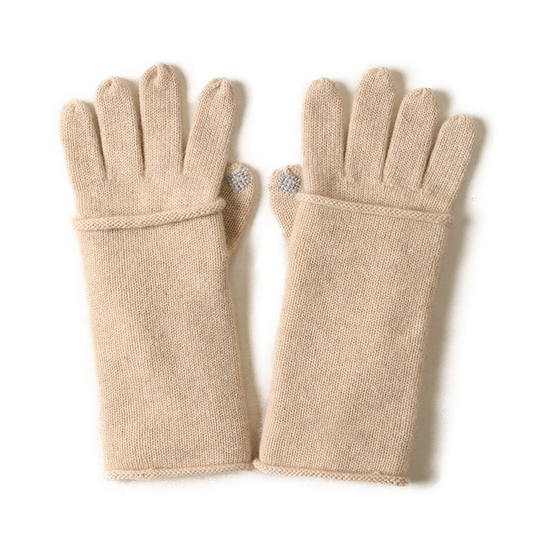 Khaki 2-in-1 Cashmere Gloves