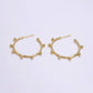 16K Gold Filled 25mm Dotted Outline C-Shaped Hoop Earrings
